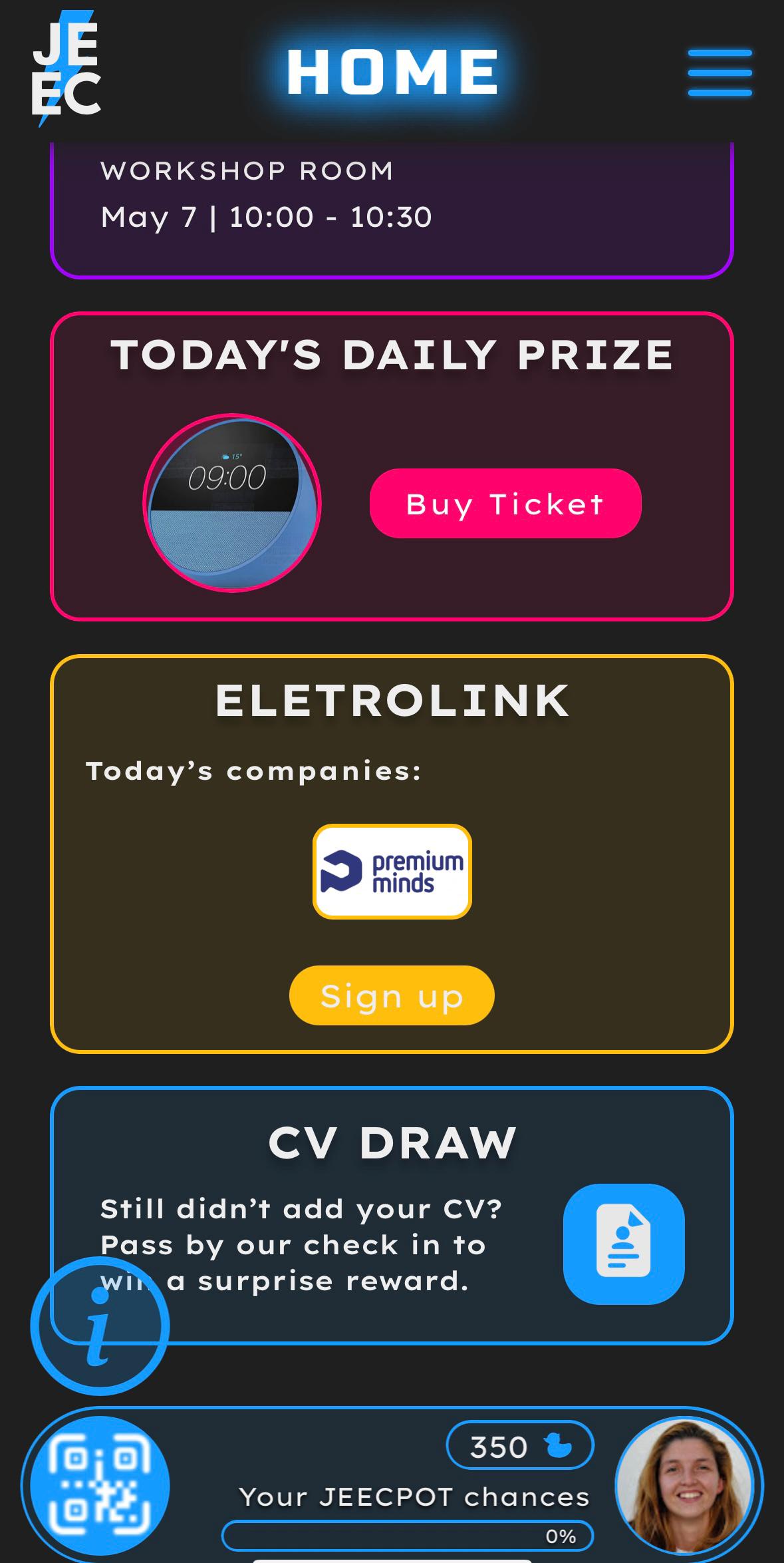 Web App Home page